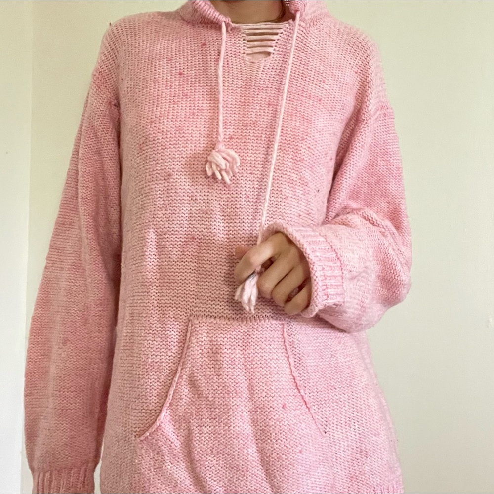 San Cristobal pink wool knit sweater.